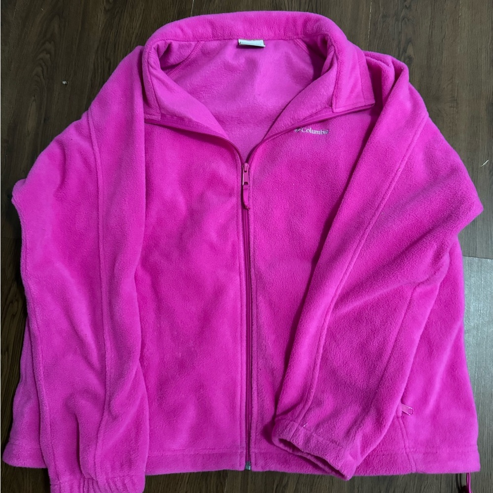 Hot pink Columbia fleece zip up